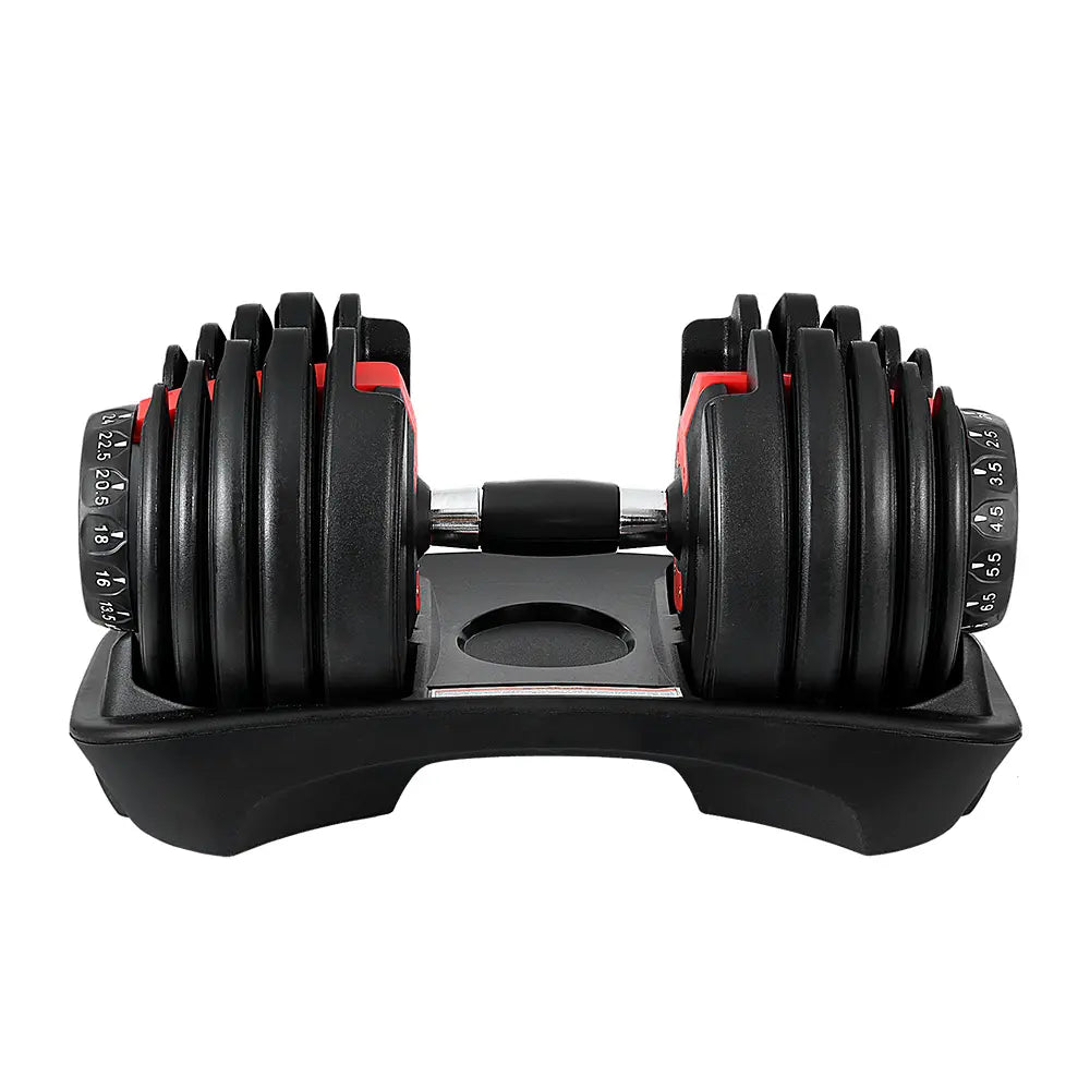 Full view of Everfit dumbbell and plastic-coated weights