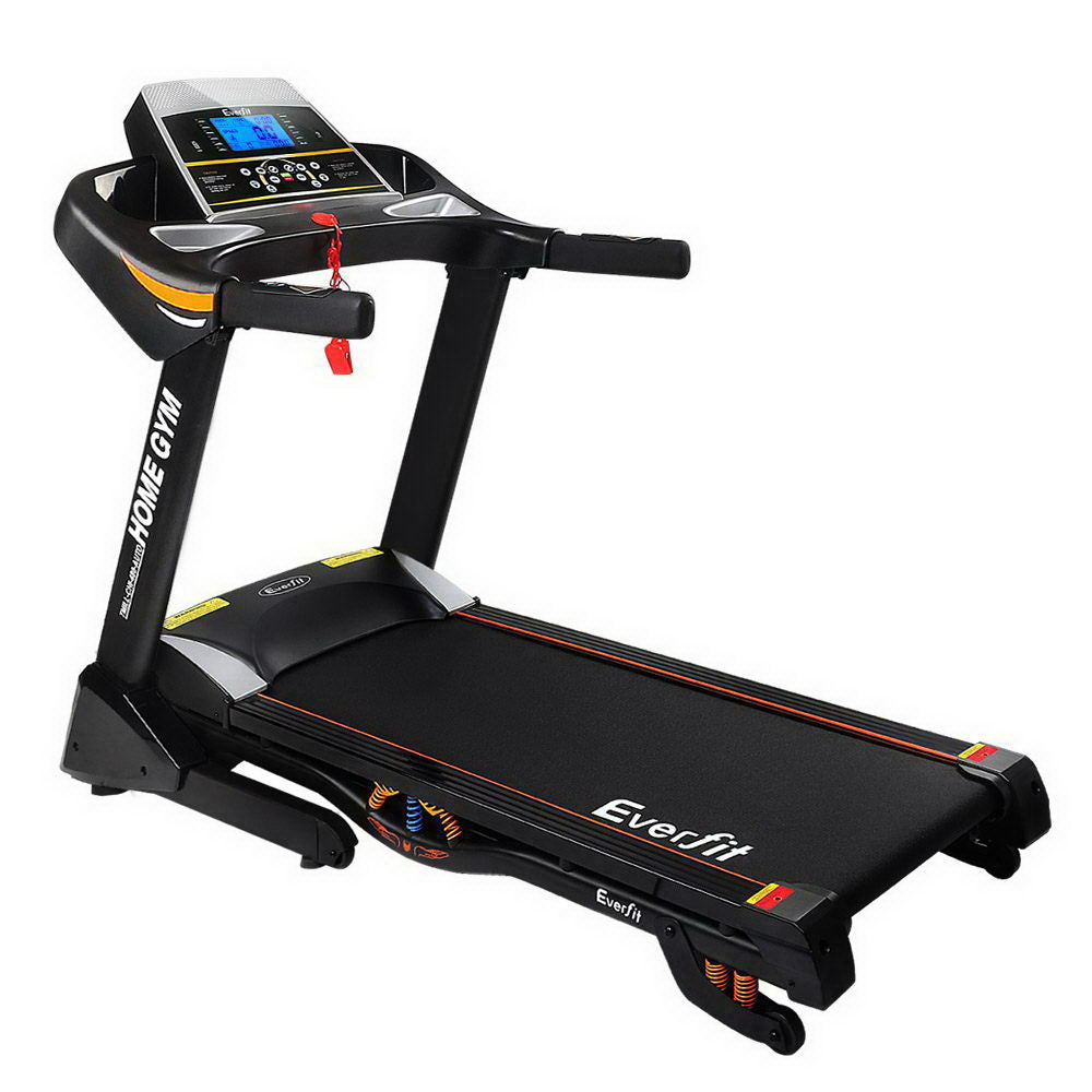 Family-friendly treadmill with dual drink holders and tablet stand