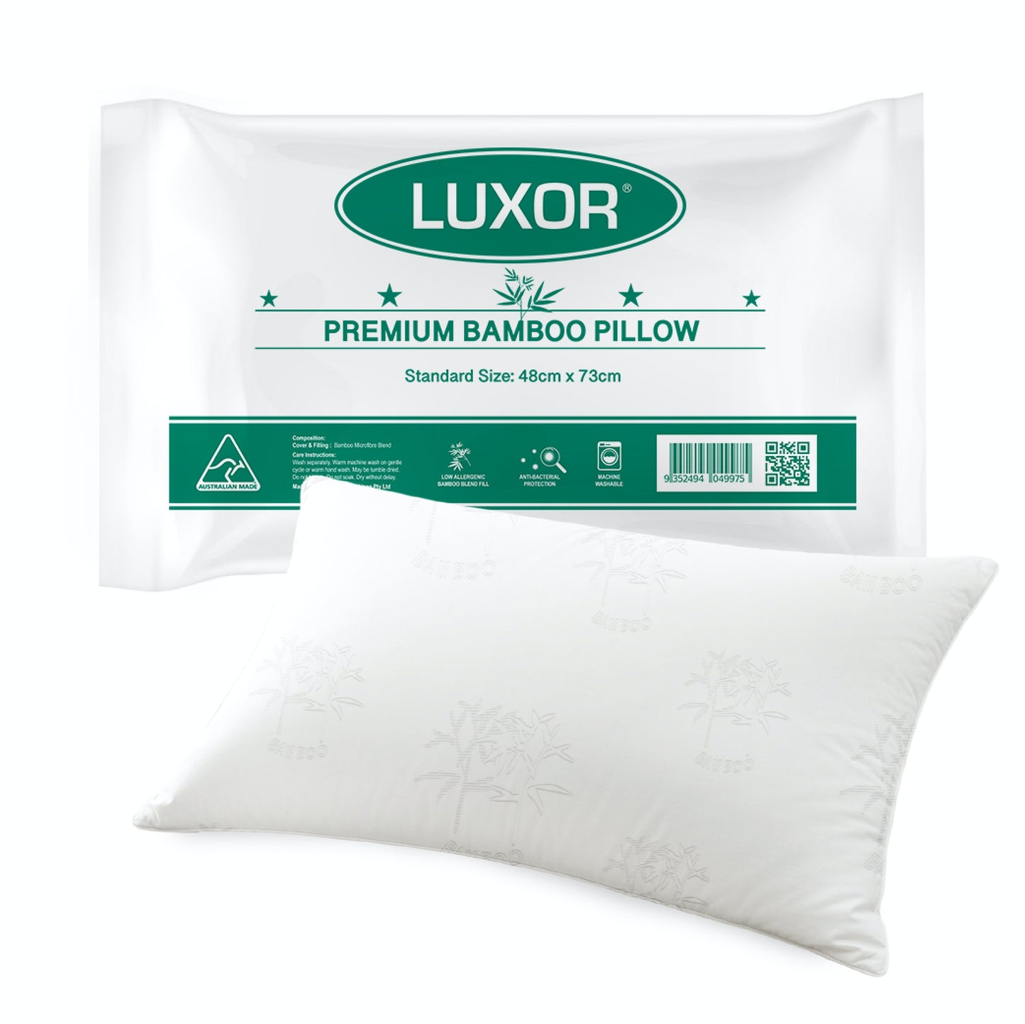 Australian made bamboo pillow breathable and hypoallergenic