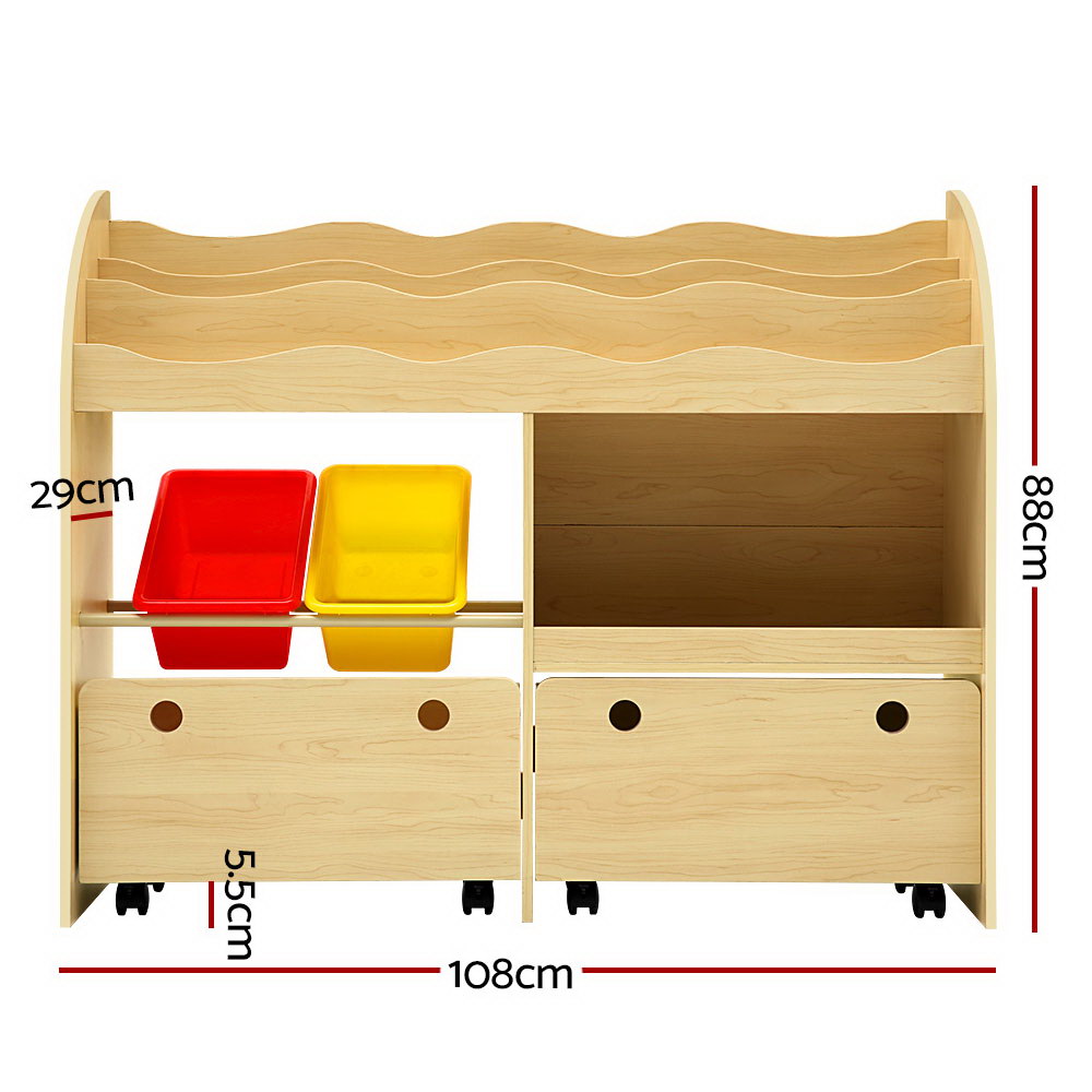 Keezi - kids bookshelf, toy storage, box organiser and display rack
