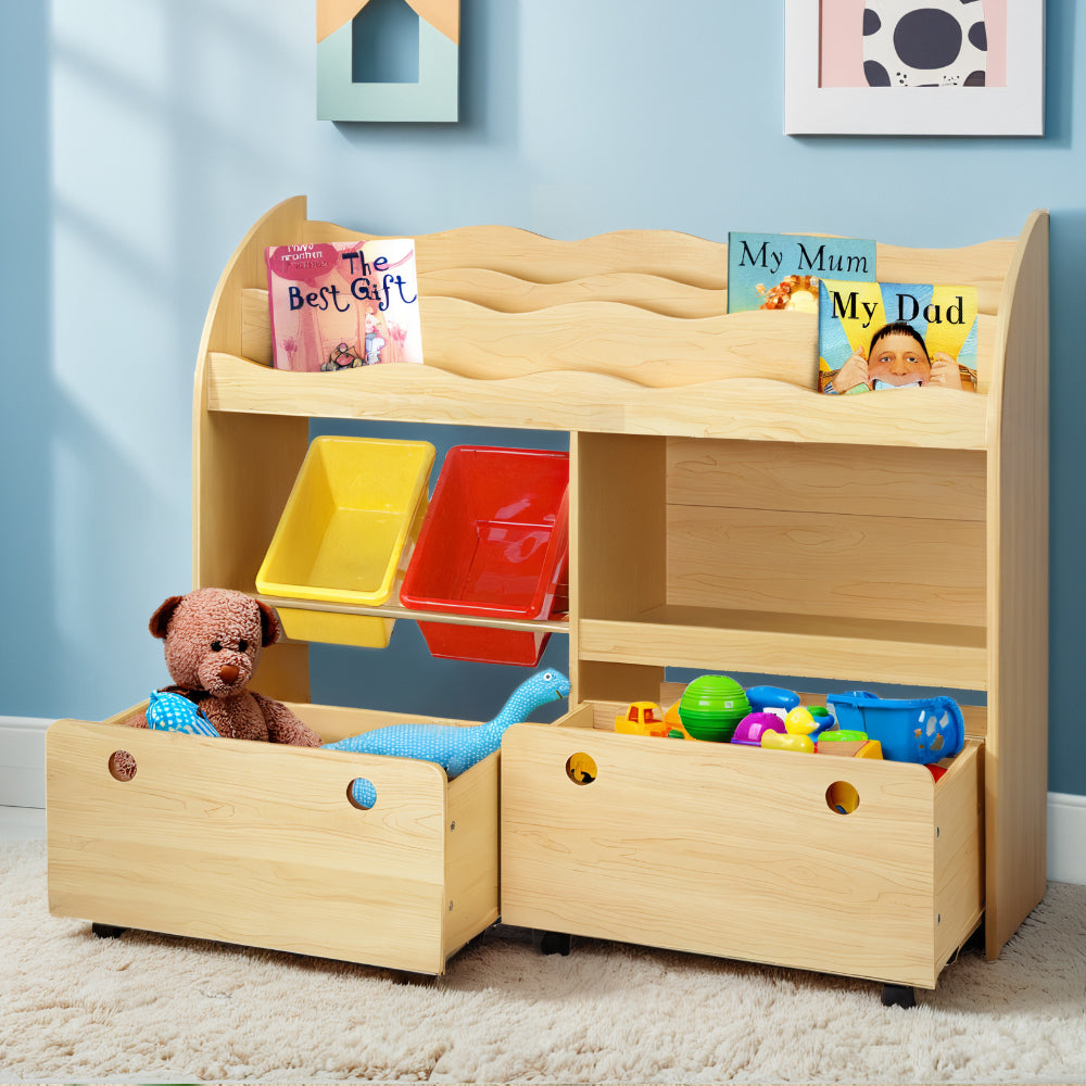 Keezi - kids bookshelf, toy storage, box organiser and display rack