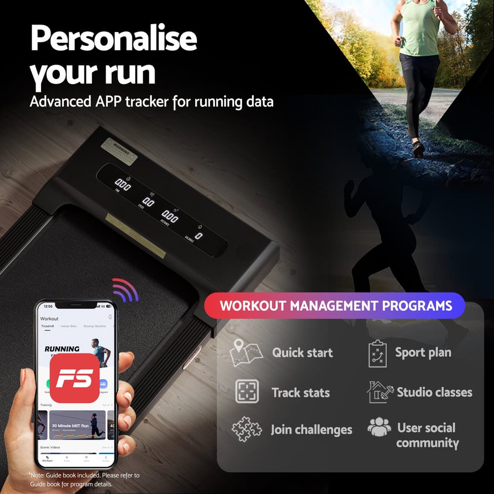 Foldable treadmill with remote and app controls