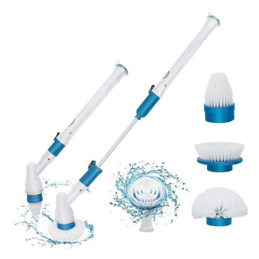 Electric Cordless Spin Scrubber – Turbo Power Cleaning Brush with 3 Heads & Extension Arm