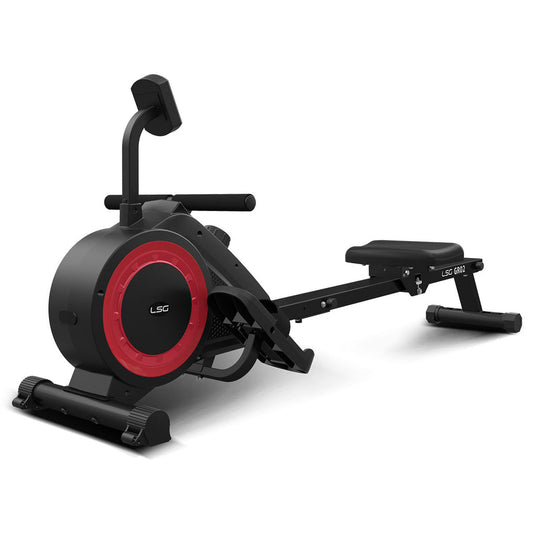 User rowing on LSG GR-02 magnetic rowing machine at home