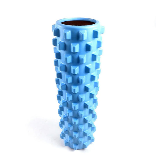 Blue Solid Yoga Foam Roller 45cm – Colorful Wolf Tooth Design for Muscle Recovery & Relaxation